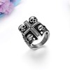 JewelryWe Retro Stainless Steel Biker Mens Gothic Skull Ring Punk