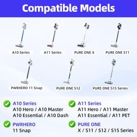 4 Pack Replacement Filter Kit Compatible with Tineco A10 / A11 Hero Master Essential, A10-03, A11-07, PWRHERO 11 Snap, PURE ONE X / S10 / S11 / S12 / S15 Series Vacuum Cleaner, 4 Pre Filters