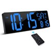 XREXS Large Digital Wall Clock with Remote Control, 16.5 Inch