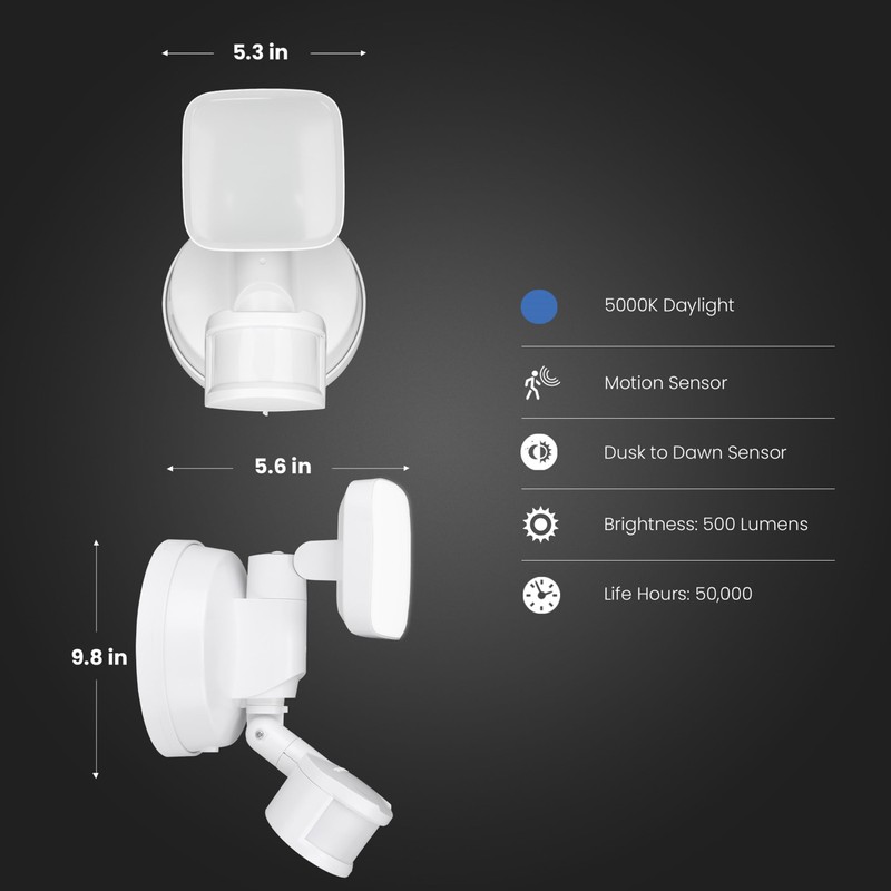 Feit Electric LED Outdoor Security Floodlight, Motion Sensor up to