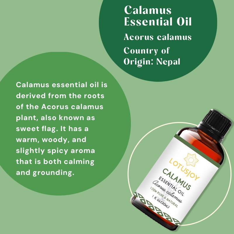 LOTUSJOY Calamus Essential Oil for Skin Hair Diffuser- 1 Oz