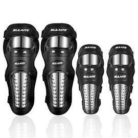 Gute Knee Pads Elbow Pads 4Pcs - 2 In 1 Dirt Bike Knee and Shin Guards/Elbow Guards, Motorcycle Protective Gear Set with Adjustable Knee Cap Pads Protector for Motocross ATV Skating Mountain Bike