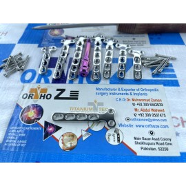 ORTHO ZE Locking T plates 3 to 6 hole (4 plate)for 2.7mm LCP Screw & Screw(30 Pc) SS 316L