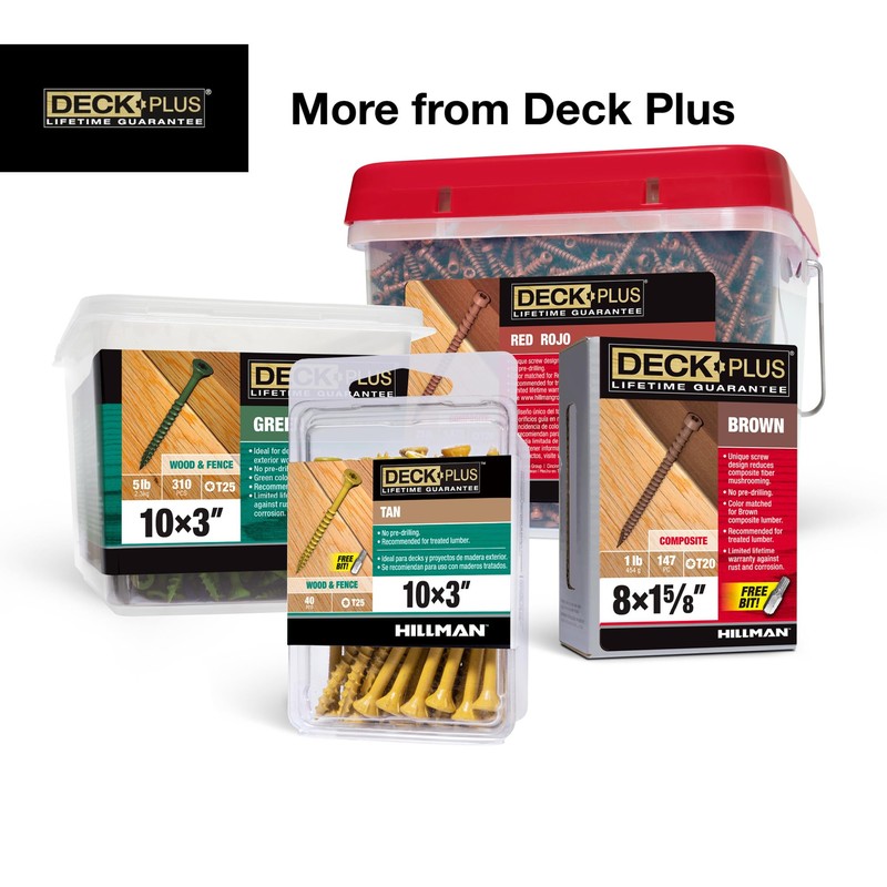 Deck Plus 48415 Exterior Wood Screws, #10 x 2-1/2", 4-Layer