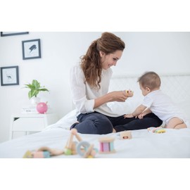 PlanToys Preschool Push and Pull Car (5254) | Pastel Color Collection |Sustainably Made from Rubberwood and Non-Toxic Paints and Dyes