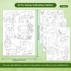 BENECREAT 4 Sheets 42Pcs Zoo Animals Water Soluble Embroidery Patterns,