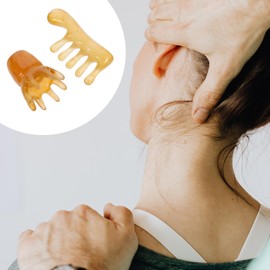 Healeved 4 Pieces Resin Massage Comb, Gua Sha Stone Facial Massage Tool Scraper Comb Gua Sha for Head Floor, Anti-Static Comb, Beeswax