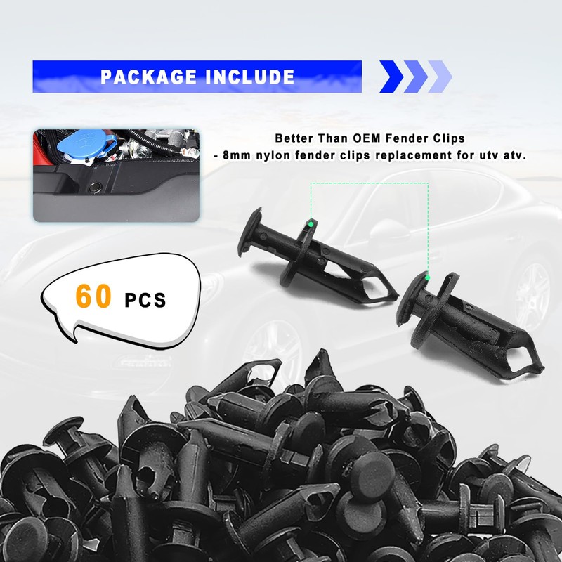 ATV UTV Fender Push Clips for Honda Rancher Foreman Rubicon