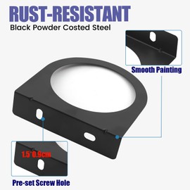 Ourbest 4 Inch Round LED Trailer Light Iron Bracket, Led Truck Stop Brake Lamp Mount Clamp for RV Trailer Trucks 2Pcs (Single)