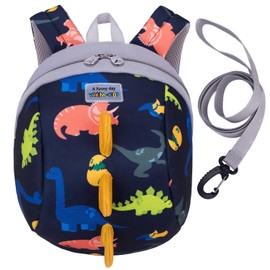 willikiva Dinosaur Toddler Mini Backpack Children Kids Baby Safety Harness Leash Waterproof Boys and Girls (3D Deep Blue)