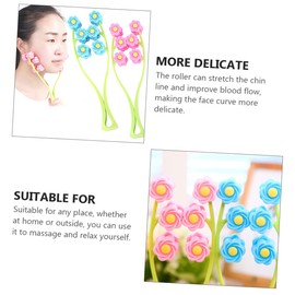 FOMIYES 2pcs Face Roller Massager Tool for Anti-aging and Skin Elasticity Handheld Facial Roller for Women Compact and Lightweight Design Pink and Blue