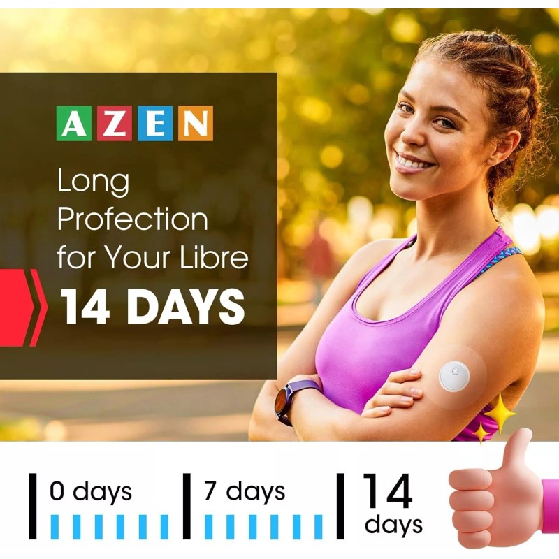 AZEN 60 Pack Freestyle Sensor Covers for Libre 2/3,Waterproof Sensor