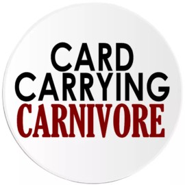 Kiwi Gifts Card Carrying Carnivore - 3 Pack Circle Stickers 3 Inch - Meat Eater