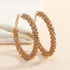 Shiny Large Hoop Earrings for Women Girls Boho Rhinestone Big