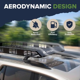 ARKSEN 64 x 39 x 5 Inch Upgrade Universal Roof Rack - 150Lbs Capacity Heavy Duty Rooftop Cargo Carrier with Extension for Car, SUV & Pickup, Durable Steel, Easy Install, Spacious Storage