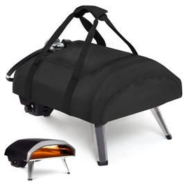 Fenghome Pizza Oven Cover for Ooni Koda 16, 600D Waterproof Pizza Oven Carry Bag Oxford Fabric Pizza Oven Carry Bag with New Top Zip Pocket Pizza Oven Accessories - Black (66 x 60 x 22 cm)