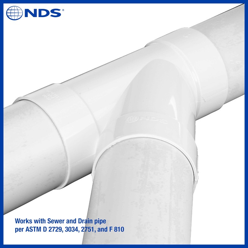 NDS 4P08 PVC S&D 45° Wye, 4-Inch, for Hub X