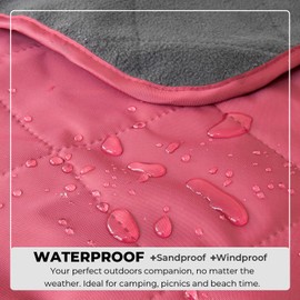 BRAWNTIDE BRAWNTIDE Large Outdoor Waterproof Blanket - Quilted, Extra Thick Fleece, Warm, Windproof, Ideal Stadium Blanket, Camping Blanket, Great for Beaches, Festivals, Parks, Grass, Yoga, Pets, Dogs (Wine)