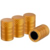 CKAuto Tire Valve Stem Caps, Golden Yellow, 4 pcs/Pack, Anodized