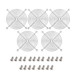 Pocaton 120mm Fan Grille, Metal 12cm PC Case Fan Grille Guard Protective 5pcs Pack with 20 Screws, Silver