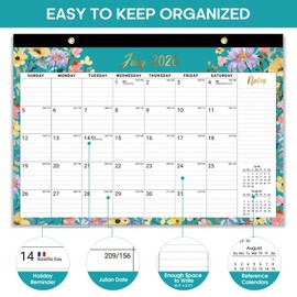 Taja Desk Calendar 2026-2027, Jul 2026-Dec 2027, 18-Month, 17" x 12"