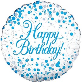 18" Sparkling Fizz Birthday Blue Holographic