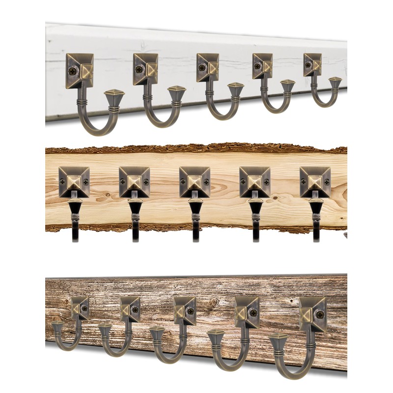 Fuxxer® 5 x Solid Iron Hooks, Coat Hooks, Wall Hooks,