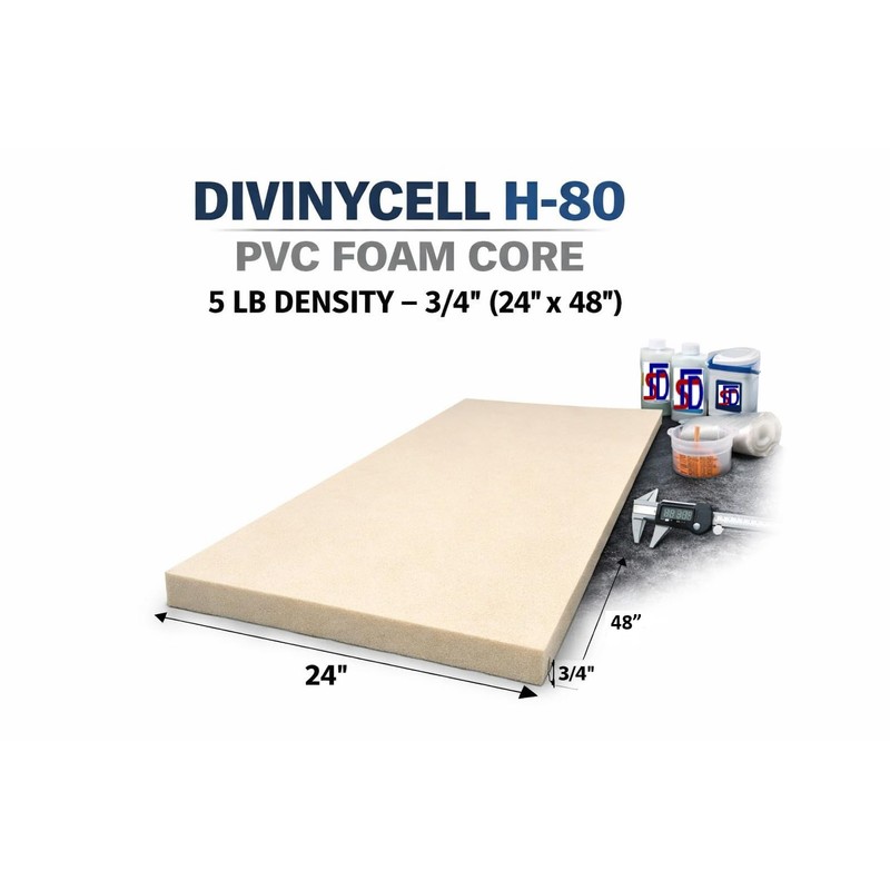 Fiberglass Supply Depot Divinycell PVC Foam Core Plain H-80 5lb