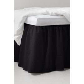 Jotex Zack Valance Bed Skirt - 100% High Quality Organic Cotton Bed Skirt, Height 45 cm - Black, 120 x 200 cm