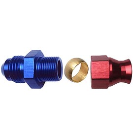 Aluminum -6AN Male to 3/8" Tubing Adapter Fuel Hardline Tube Fitting, 6 AN Flare to 3/8 inch Hard Line Connector