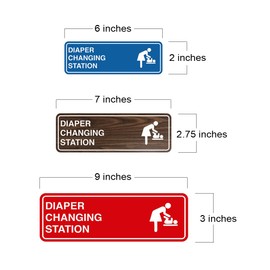 Signs ByLITA Standard Diapers Changing Station Sign (Brushed Silver) - Small