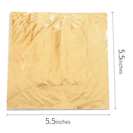 YongBo Gold Leaf Sheets, 100 pc 5.5" Gold Foil Paper for Arts Craft, Painting, Gilding, Slime, Nail Design, Furniture Decoration