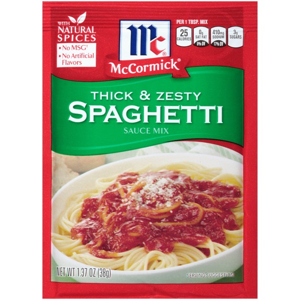 McCormick Thick & Zesty Spaghetti Sauce Mix, 1.37 oz (Pack of 12)
