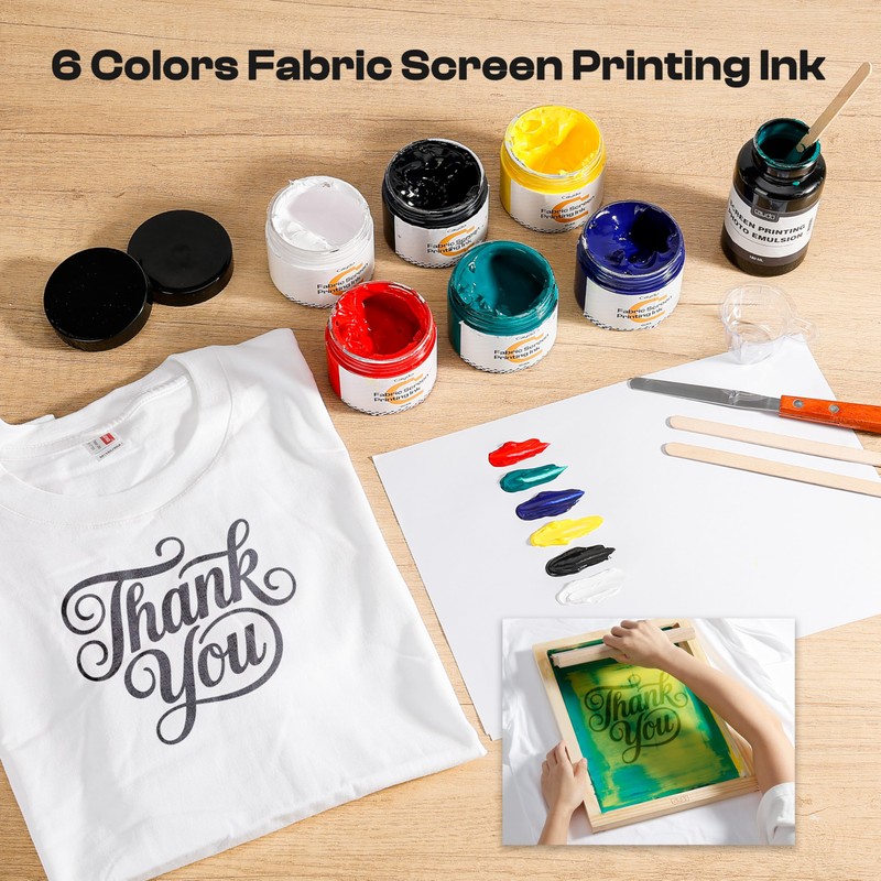 Caydo 57 Pieces All-in-One Screen Printing Kit with 3 Sizes