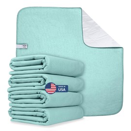 AbsorbEase® Washable Underpads 34"x36" - Waterproof, Ultra-Absorbent Incontinence Bed Pads for Adults, Seniors, Kids, Pets, Reusable Pee Pads, Odor Neutralizing, Latex-Free, USA Made (Pack of 4)