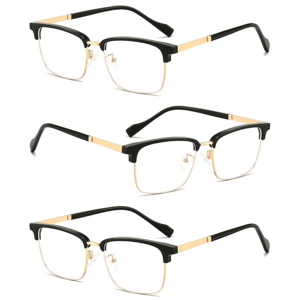ICARA Blue Light Blocking Reading Glasses for Men, Half Frame
