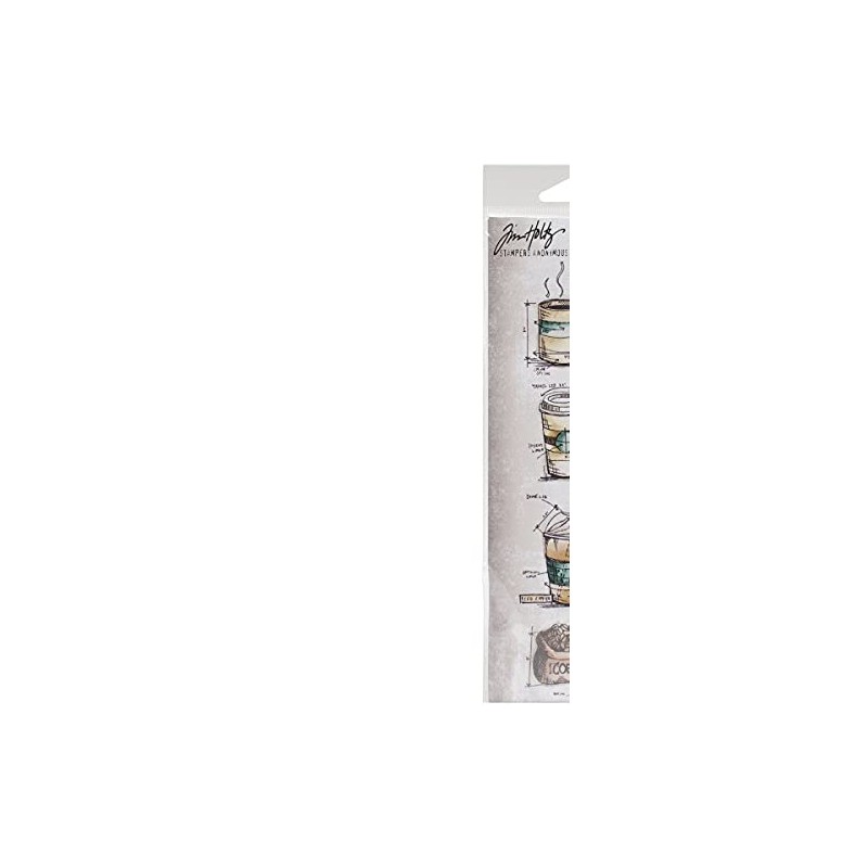 Stampers Anonymous MB-25 _AGW Fresh Brewed Mini Blueprints Strip, Grey,