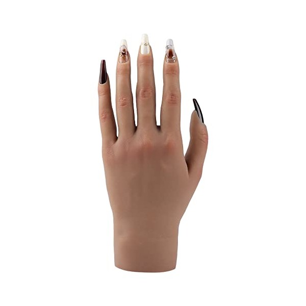 Silicone Practice Hand for Acrylic Nails,Fake Hands to Practice Fake