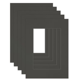 DEHA Design Passepartout (Set of 5) Cardboard 18 x 24 cm for Pictures in 13 x 18 cm Format Black