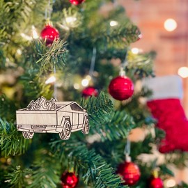 Cybertrash Dumpster Fire Christmas Ornament | Cybertrucks Ugliest White Elephant Gift Ever