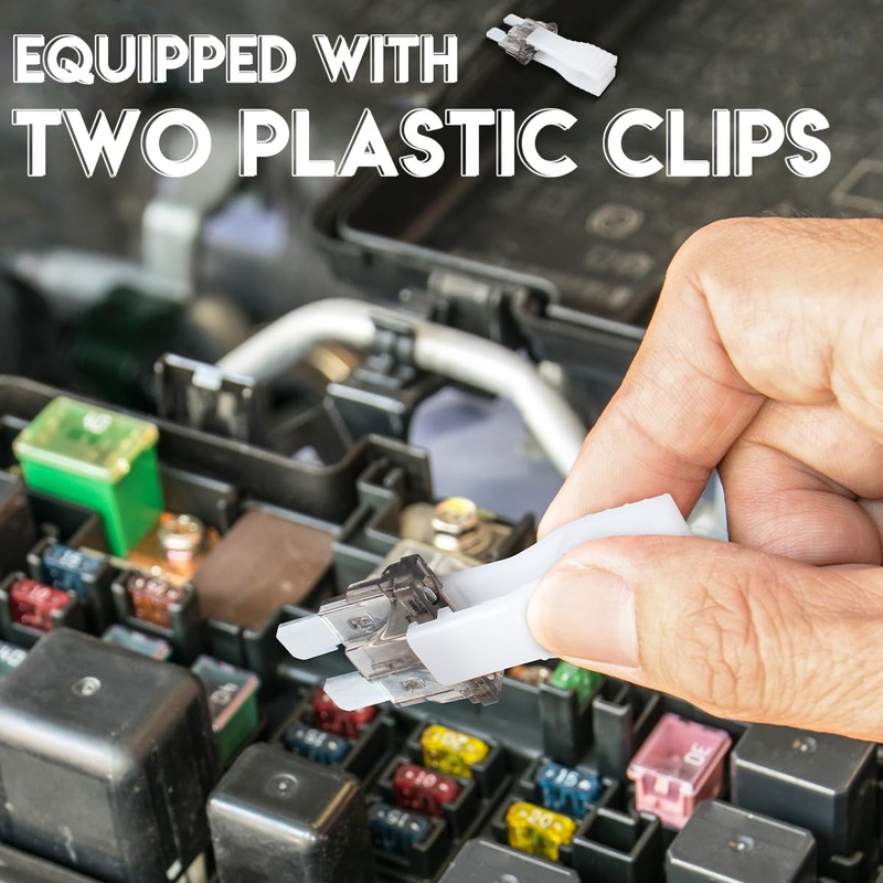 Innfeeltech 25 Stück Standard-Autosicherung, Flachsicherung 2A mit 2 Plastikclips für