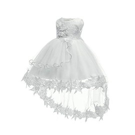 LZH Baby Girl Party Dress Infant Christening Dresses Toddler Christening Headband Baptism Dress for Girls Wedding Party L-White