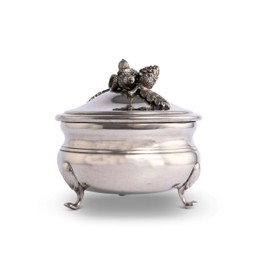 Vagabond House Glass Sauce/Dip/Nut Serving Bowl with Solid Pewter Acorn Base 5.5 inch Tall