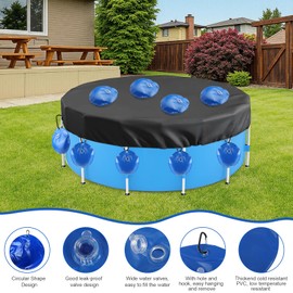 12 Pack Pool Cover Weights with Hooks, Heavy Duty Winter Pool Cover Hanging Bags, Thick PVC Pool Water Bags Suitable for Round, Oval, Rectangular and Irregular Pools(Blue)
