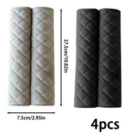 4 Pack Seat Belt Pads, Seatbelt Covers, Car Seatbelt Comfort Pads, for Shoulder Protection & Comfort – Universal Fit for Adults, Kids & Travel Bags (Black & Grey)