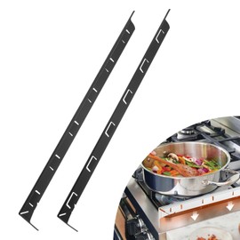 uxcell 2 Packs Stove Gap Covers, Aluminum Stove Gap Filler Range Trim Kit, Heat Resistant and Easy to Clean Stove Guard 23.6Inch Length for Kitchen Countertop (0.3Inch, Black)