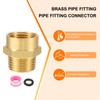 sourcing map 2Pcs Brass Pipe Fitting, 1/2" G Female ×