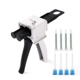 ATOYSKPX epoxy Gun 50ml Two-Component Glue Gun 2:1or 1:1 epoxy Glue Gun Dispensing Gun, Suitable for 1:1/2:1double cartridges, with 8pcs Mixing Nozzle (1:1)