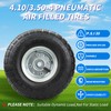 (2 Pack) RRQ 10 Inch Pneumatic Wheel 4.10/3.50-4 Tire, 10"