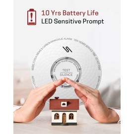 Siterwell Ecoey Smart Smoke & Carbon Monoxide Detector Seald 10 Year Battery Operated - 6 Pcs
